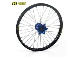 Bihr Roue Avant Complète HAAN WHEELS 17x3,50x36T Jante Noir/moyeu Bleu/rayons Argent/têtes De Rayons Argent