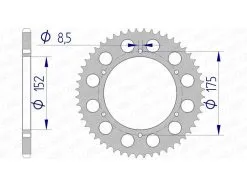 Bihr Couronne AFAM Alu Ultra-Light Anodisé Dur 13301 - 520 - 52 Dents