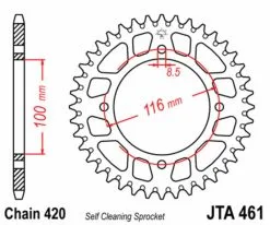 Supprimer Couronne JT SPROCKETS Alu Ultra-Light Anti-boue 461 - 420 - 54 Dents