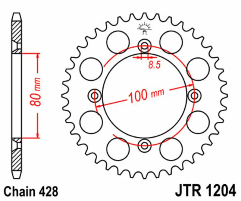 Bihr Couronne JT SPROCKETS Acier Standard 1204 - 428 - 50 Dents 1 Bihr Couronne JT SPROCKETS Acier Standard 1204 - 428 - 50 Dents