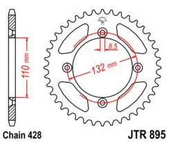 Bihr Couronne JT SPROCKETS Acier Standard 895 - 428 - 49 Dents