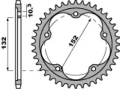 Bihr Couronne PBR Alu Ultra-Light Anodisé Dur 4460 - 525 - 42 Dents