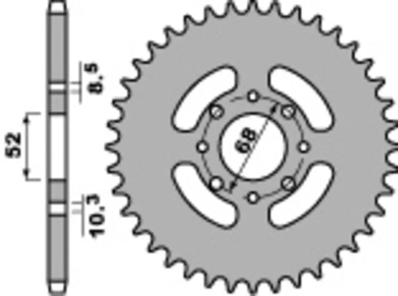 Bihr Couronne PBR Acier Standard T801 - 520 - 33 Dents 1 Bihr Couronne PBR Acier Standard T801 - 520 - 33 Dents