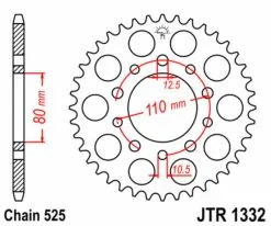 Bihr Couronne JT SPROCKETS Acier Standard 1332 - 525 - 36 Dents
