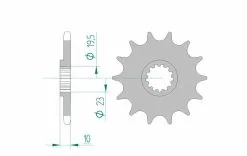 Bihr Pignon AFAM Acier Standard 22303 - 520 - 12 Dents