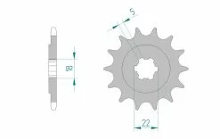Bihr Pignon AFAM Acier Standard 24201 - 520 - 12 Dents