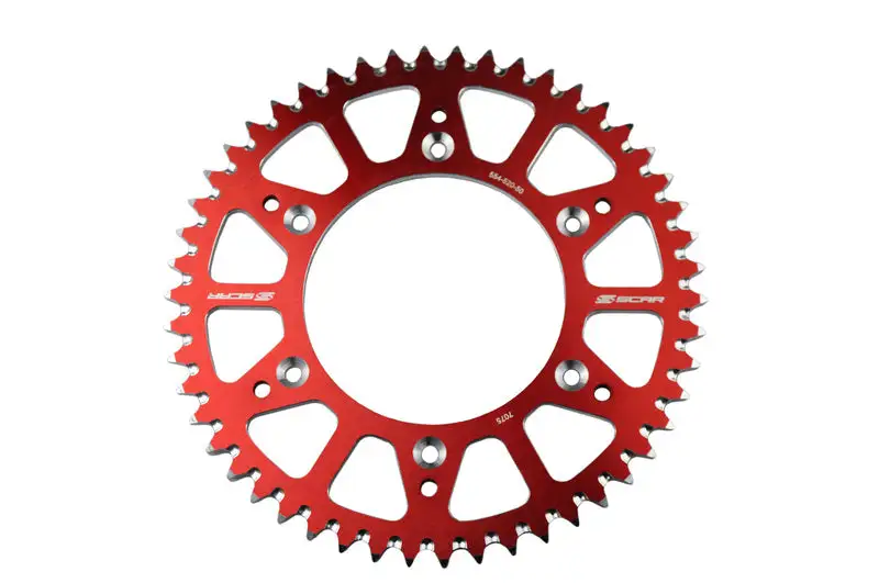 Bihr Couronne SCAR 50 Dents Alu Ultra-light Anti-boue Pas 520 Type SRS230 Rouge - 50 Dents 1 Bihr Couronne SCAR 50 Dents Alu Ultra-light Anti-boue Pas 520 Type SRS230 Rouge - 50 Dents