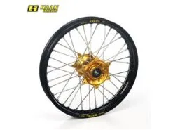 Bihr Roue Arrière Complète HAAN WHEELS 19x1,85x36T Jante Noir/moyeu Or/rayons Argent/têtes De Rayons Argent