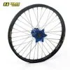 Bihr Roue Avant Complète HAAN WHEELS 17x3,50x36T Jante Noir/moyeu Bleu/rayons Noir/têtes De Rayons Bleu