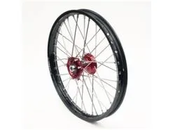 Bihr Roue Avant Complète ART 21x1,60x36T Jante Noir/moyeu Rouge/rayons Argent/têtes De Rayons Argent