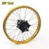 Bihr Roue Avant Complète HAAN WHEELS 21x1,60x36T Jante Or/moyeu Noir/rayons Argent/têtes De Rayons Argent