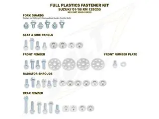 Bihr Kit Vis Complet De Plastiques Bolt Suzuki RM125/250 1 Bihr Kit Vis Complet De Plastiques Bolt Suzuki RM125/250