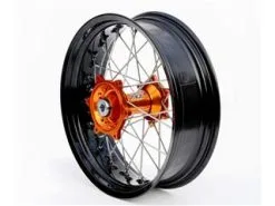 Bihr Roue Arrière Complète ART SM 17x5,00x36T Jante Noir/moyeu Orange/rayons Argent/têtes De Rayons Argent