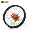 Bihr Roue Arrière Complète HAAN WHEELS 17x5,00x36T Jante Noir/moyeu Orange/rayons Argent/têtes De Rayons Argent