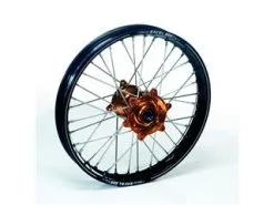 Bihr Roue Arrière Complète HAAN WHEELS A60 19x2,15x36T Jante Noir/moyeu Magnésium/rayons Argent/têtes De Rayons Argent