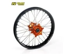 Bihr Roue Arrière Complète HAAN WHEELS A60 18x2,15x36T Jante Noir/moyeu Orange/rayons Noir/têtes De Rayons Orange
