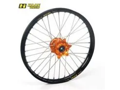 Bihr Roue Avant Complète HAAN WHEELS 16,50x3,50x36T Jante Noir/moyeu Orange/rayons Argent/têtes De Rayons Argent