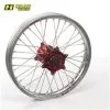 Bihr Roue Arrière Complète HAAN WHEELS 19x2,15x36T Jante Argent/moyeu Rouge/rayons Argent/têtes De Rayons Argent
