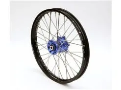 Bihr Roue Avant Complète ART 21x1,60x36T Jante Noir/moyeu Bleu/rayons Argent/têtes De Rayons Argent