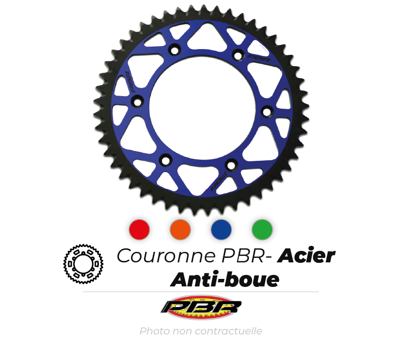 Bihr Couronne PBR Twin Color Alu Ultra-light Anti-boue Anodisé Dur 520 1 Bihr Couronne PBR Twin Color Alu Ultra-light Anti-boue Anodisé Dur 520
