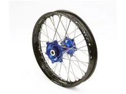 Bihr Roue Arrière Complète ART 19x1,85x36T Jante Noir/moyeu Bleu/rayons Argent/têtes De Rayons Argent