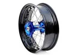 Bihr Roue Arrière Complète ART SM 17x5,00x36T Jante Noir/moyeu Bleu/rayons Argent/têtes De Rayons Argent