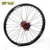 Bihr Roue Avant Complète HAAN WHEELS 21x1,60x36T Jante Jaune/moyeu Rouge/rayons Argent/têtes De Rayons Argent