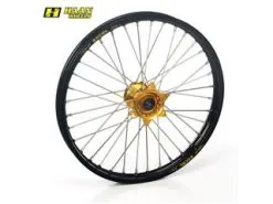 Bihr Roue Avant Complète HAAN WHEELS 21x1,60x36T Jante Noir/moyeu Or/rayons Argent/têtes De Rayons Or