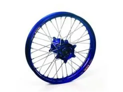 Bihr Roue Arrière Complète HAAN WHEELS 12x1,60x36T Jante Bleu/moyeu Bleu/rayons Argent/têtes De Rayons Argent