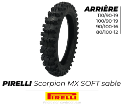 Pneu De Moto Soldes Boutique 12 Pneu Arrière Pirelli Scorpion MX SOFT Sable